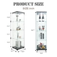 thumbnail image 4 of Black Glass Display Cabinet - 4 Shelf Curio Bookshelf for Living Room, 4 of 8