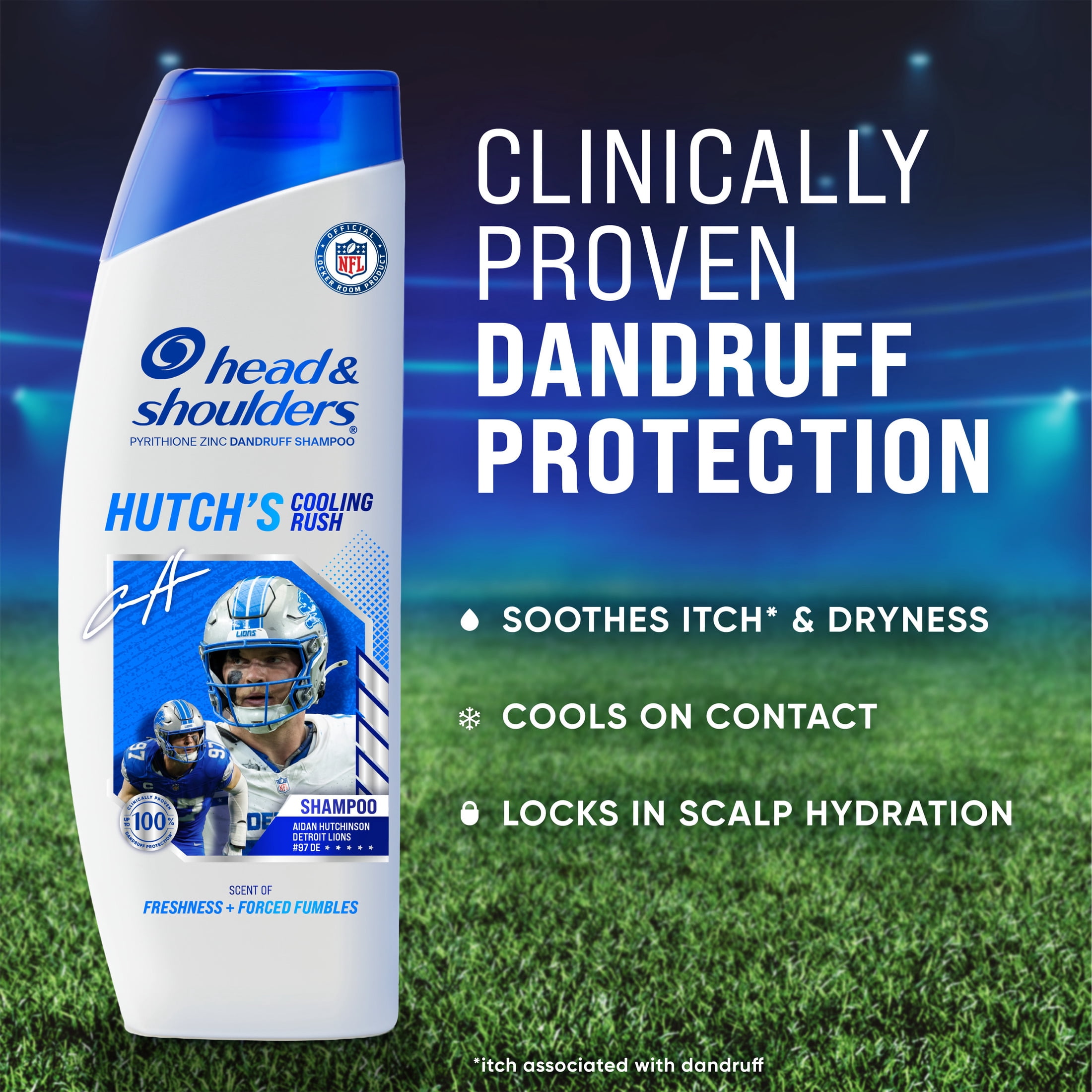 Head and Shoulders Dandruff Mens Shampoo, Hutch's Cooling Rush, NFL Collection, 12.5 fl oz