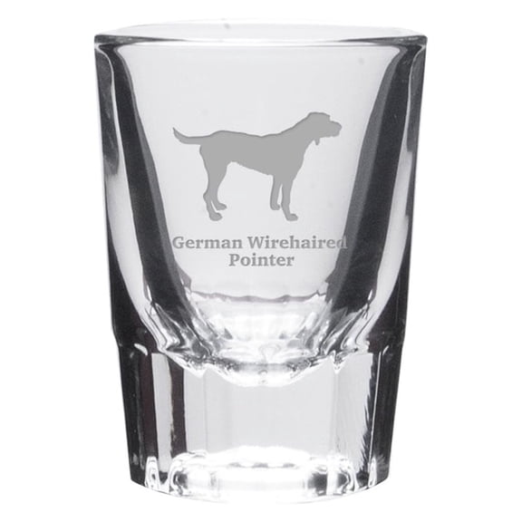 German Wirehaired Pointer Deep Etched Shot Glass