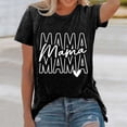 thumbnail image 2 of HCYSFG Womens Mama Letter T Shirt Crew Neck Short Sleeve Repeated Slogan Graphic Relaxed Fit Casual Tee Mothers Day Top, 2 of 5