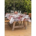 thumbnail image 3 of Outdoor Tablecloth with Umbrella Hole for Patio/Picnic/Party/Camping, Red Onion Flowers Waterproof Table Cloth Rectangle Table Cover Washable, Spring Watercolor Dandelion Floral Plants (60"x 120"), 3 of 8