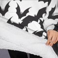 thumbnail image 3 of Oversized Wearable Blanket Hoodie,Halloween Bat Swarm Pattern Sherpa Blanket Hoodie with Super Pockets,Super Warm Fuzzy Pullover for Women & Men, 3 of 6