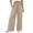 Beige, variant on Smocked High Waist Wide Leg Cotton Pants Double Layer Ruffle Elastic Waist Palazzo Pants,Boho Flowy Summer Vacation Pants Beige