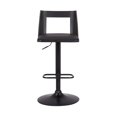 thumbnail image 3 of Taburete de bar Armen Living Milan, ajustable, giratorio, de madera negra, 3 of 9