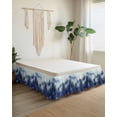 thumbnail image 2 of Retro Trees Plants Bed Skirt California King Size 18" Drop Watercolor Gary Blue Mountain Forest Ruffled Wrap Around Bed Skirts Adjustable Elastic Bedskirt Dust Ruffle for California King Size Bed, 2 of 7