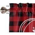thumbnail image 5 of Red Love Mom Mother''s Day Buffalo Window Tier Curtains 36 Inches Long Set of 2 Panels, Half Windows Rod Pocket Kitchen Curtains Black Red Plaid Small Kitchen Drapes for Bathroom Cafe, 5 of 5