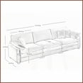 thumbnail image 3 of Mid-Century Modern 2-Piece Sofa Set – 3-Seater & Single Seat Green Corduroy with 6 Pillows for Living Room, 3 of 17
