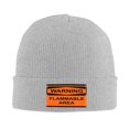 thumbnail image 3 of ZICANCN Bonnet Tricoté - Chapeau d'Hiver Inflammable Avertissement de Danger Doux Chaud Classique pour Hommes Femmes Signe de Sécurité Incendie, 3 of 6