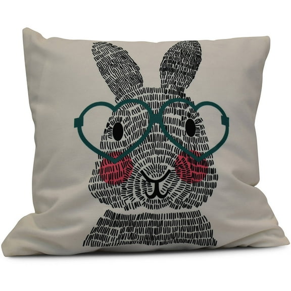 Simply Daisy 16" x 16" What's Up Bunny Easter Animal Print Pillow