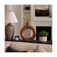 thumbnail image 3 of Round Mango Wood Vase for Living Room Decor - Decorative Home Accent for Bedroom, Office Styling, and Entryway Table - Sculpted Flower Vase for House and Dining Room Decor - 14", Brown, 3 of 14