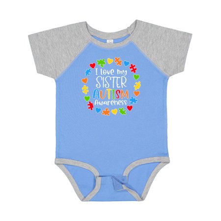 

Inktastic I Love My Sister Autism Awareness Gift Baby Boy or Baby Girl Bodysuit