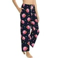 thumbnail image 2 of Uemuo Cartoon Donut Planets Pattern Women's Wide Leg Palazzo Lounge Pants with Pockets Light Weight Loose Comfy Casual Pajama Pants-Medium, 2 of 9