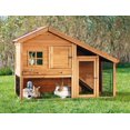 thumbnail image 3 of TRIXIE Cabin Weatherproof Outdoor 2-Story XL Wooden Small Animal Hutch, Run, Pull-Out Tray, Brown, 3 of 7