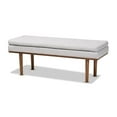 thumbnail image 1 of Baxton Studio Arne Grayish Beige Upholstered Brown Finished Bench, 1 of 8