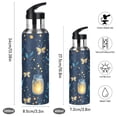thumbnail image 2 of Yayeee 20oz Insulated Water Bottle Double Wall Stainless Steel with Flip Straw Lid, Blue Fireflies Pattern, 2 of 7