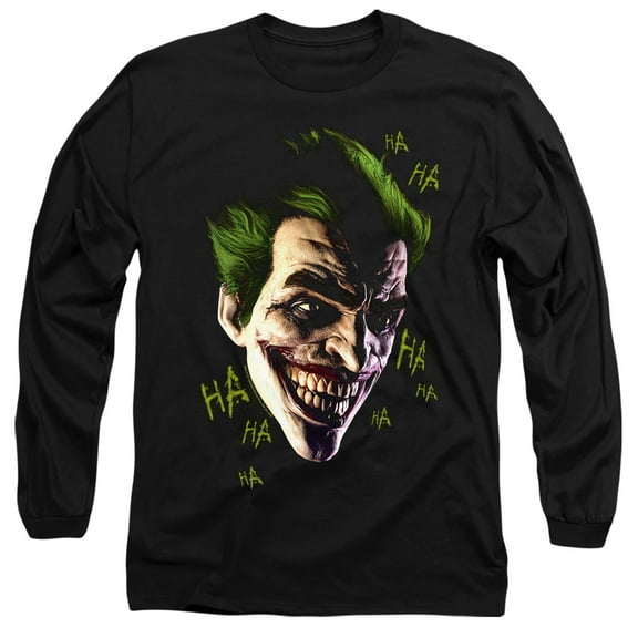 Batman Arkham Origins Joker Grim Long Sleeve T-Shirt Adult 18/1 Black