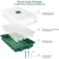 thumbnail image 6 of Seedling Trays Seed Starter Tray, 1-Pack Mini Propagator Plant Greenhouse Grow Kit with Humidity Vented Domes and Base for Seeds' Starting (40 Cells Per Tray), Black, 6 of 7