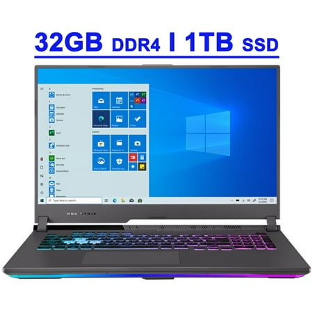 Asus ROG Strix G17 G713 Gaming Laptop 17.3” FHD 144HZ IPS Display AMD Octa-Core Ryzen 7 4800H 32GB DDR4 1TB SSD NVIDIA GeForce RTX 3060 6GB USB-C HDMI Backlit Keyboard WiFi6 Dolby Win10 Gray