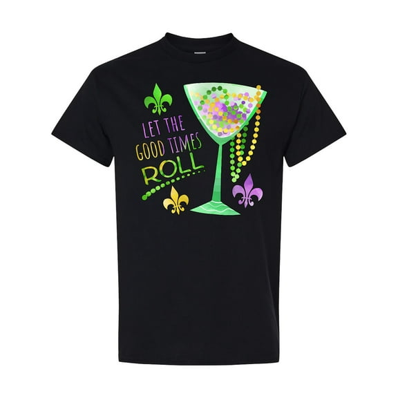 Inktastic Let the Good Times Roll Mardi Gras Goblet and Beads T-Shirt