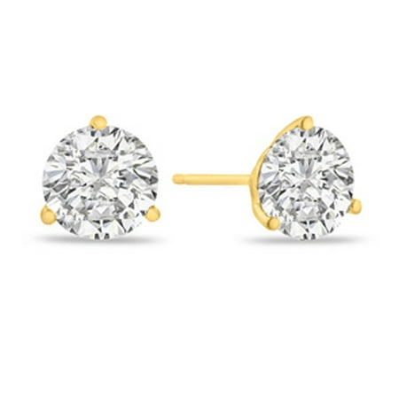 2 Carat Diamond Martini Stud Earrings In 14 Karat Yellow Gold