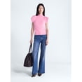 thumbnail image 2 of Scoop Women's Mock Neck Top with Bubble Cap Sleeves, Sizes XS-XXL, 2 of 5