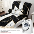 thumbnail image 6 of Dznils Printed Armless Chaise Lounge Slipcover Stretch Polyester Furniture Chair Cover, Black White, 6 of 10