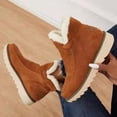thumbnail image 4 of Botas de mujer de talla grande de invierno, botas de algodón de suela gruesa para mujer, botas cortas cálidas de color liso para mujer, 4 of 5