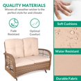 thumbnail image 3 of VIVIJASON 2-Piece Patio Wicker Loveseat Glider Set Cushioned, Outdoor Conversation Furniture Sets with 2-Seater Glider Rocking Bench, Coffee Table and Cushions for Porch Garden Poolside, Light Brown, 3 of 7