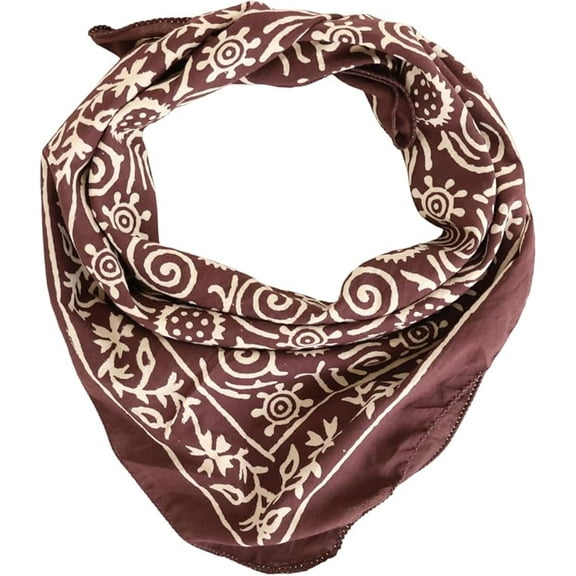 100% Cotton Bandana, Bohemian Style Cotton Neck Scarf, Boho Soft, Neckerchief, Square Scarf Gift Handkerchief