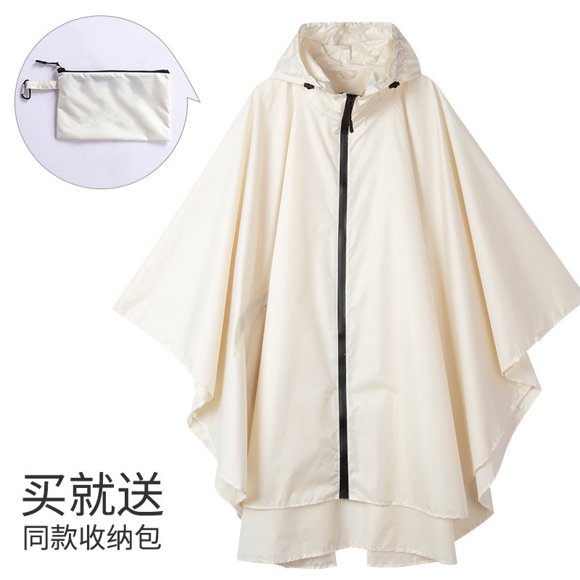 Typpkmm Chubasquero Con Capucha Para Acampar Al Aire Libre, Capa con cremallera extra grande mejorada - beige