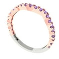 thumbnail image 2 of 0.36 ctw Wedding Band for Women - 14K White/Rose Gold Simulated Alexandrite Stackable Eternity Ring, 2 of 6