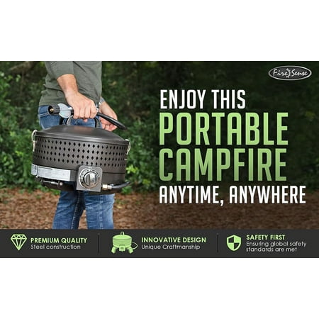 Fire Sense - Sporty Campfire Portable Gas Fire Pit - Mocha