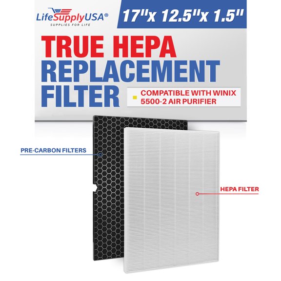 True HEPA Filter Replacement Compatible With Winix 5500-2 Air Purifier by LifeSupplyUSA