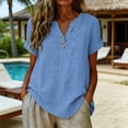 thumbnail image 5 of Embroidered Cotton Linen Tops Summer Linen Tops Oversized Linen Shirts For Women Gauze Shirts For Women Summer Blouses For Women Womens Summer Tops Peasant Blouse Gauze Tunic Tops For Women, 5 of 9