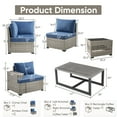 thumbnail image 3 of Opohoro Outdoor Sectional Furniture Set 7-Piece Gray Rattan Wicker Conversation Sofa Set with Side Table and Coffee Table, 3 of 16
