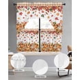 thumbnail image 2 of Orange Pumpkin Fall Swag Curtains for Living Room/Bedroom Windows, Thanksgiving Plaid Botanical Floral Kitchen Curtains and Valances Set 36 Inch Length, Light Filtering Swags Valance Curtain Panels, 2 of 5