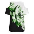 thumbnail image 4 of Patlollav Plus Size Women V-Neck T-Shirt Loose and Comfortable Casual Off Shoulder Blouses, 4 of 6