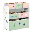 thumbnail image 3 of Delta Children Design & Store 6 Bin Toy Storage Organizer with Interchangeable Patches, Green/Pink, 3 of 21