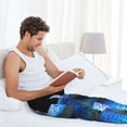 thumbnail image 5 of Yiaed Blue Viper Snake 2 Print Men's Lounge Pants, Loose PJ Bottoms, Long Pajama Pants for Men-Medium, 5 of 6