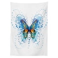 thumbnail image 3 of Ambesonne Swallowtail Butterfly Tablecloth Rectangular Table Cover, Curls Dots, 60"x90", Blue Turquoise Orange, 3 of 4