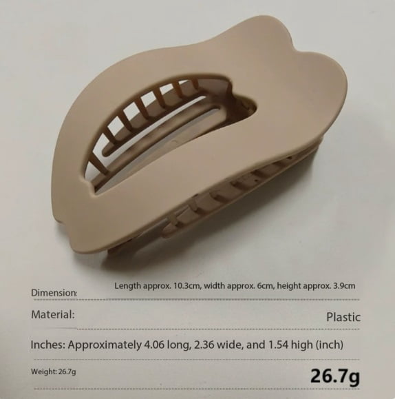 Set of 4 Abalone-Shaped Shark Clips - Strong Grip for Thick Hair, Elegant Design for Everyday Use