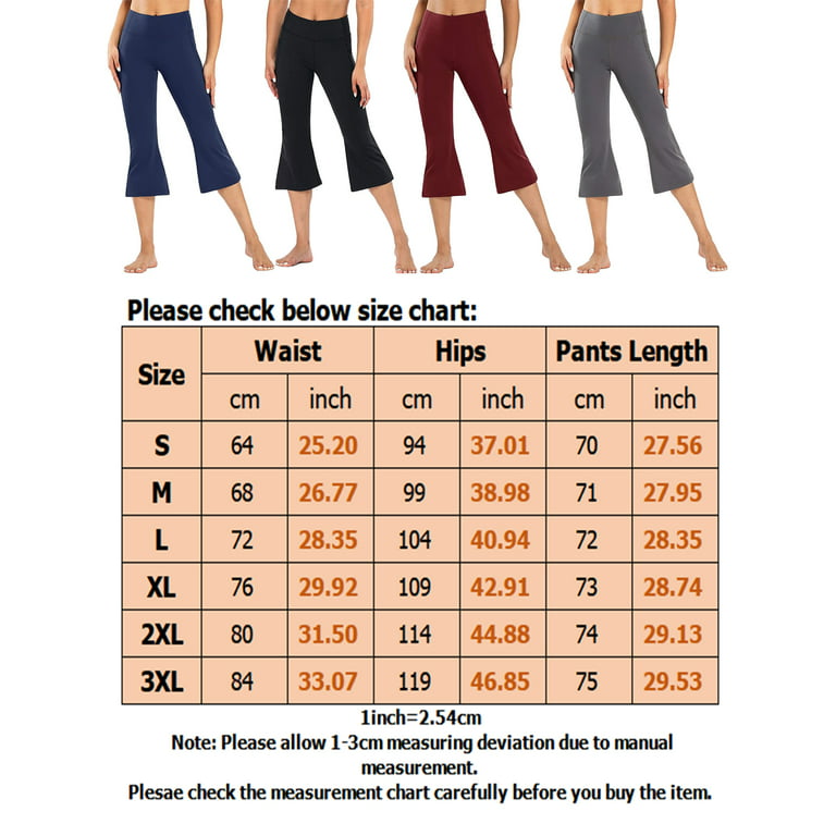 Colisha Women High Waist Bootcut Capri Leggings Workout Jogger Yoga Flare  Pants Bell Bottoms Pockets Plus Size Lounge Activewear 
