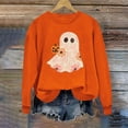 thumbnail image 3 of FDGIU Spooky Season Cute Ghost Graphic Women's Halloween Sweatshirt Oversized Crewneck Pullover Long Sleeve Casual Top Halloween Shirts for Women, 3 of 5