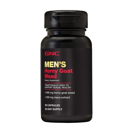 GNC Men's Horny Goat Weed 600mg Horny Goat Weed and 250mg Maca Extract, 60 Capsules, Supports Men's Sexual Health