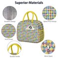 thumbnail image 2 of Checkered Pattern Lunch Tote – Retro Plaid Design Portable Insulated Cooler Bag for Office and Picnic, 2 of 6
