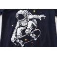 thumbnail image 5 of FEDPOP Toddler Boys Pajamas Astronaut Skateboarding Graphic Long Sleeve Sleepwear Kids Pjs Set Size 3T, 5 of 7