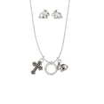thumbnail image 3 of Silvertone Mama Eternity Ring Silver Tone Cross and Bunny Necklace and Earrings Set, 3 of 5