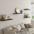 thumbnail image 6 of Wall Shelf Set of 3, Black Floating Shelves 36 in W x 10 in D x 1 in H, Wooden Floating Wall Shelf with Invisible Brackets for Living Room/Bedroom/Bathroom/Kitchen Storage and Decor, 6 of 7