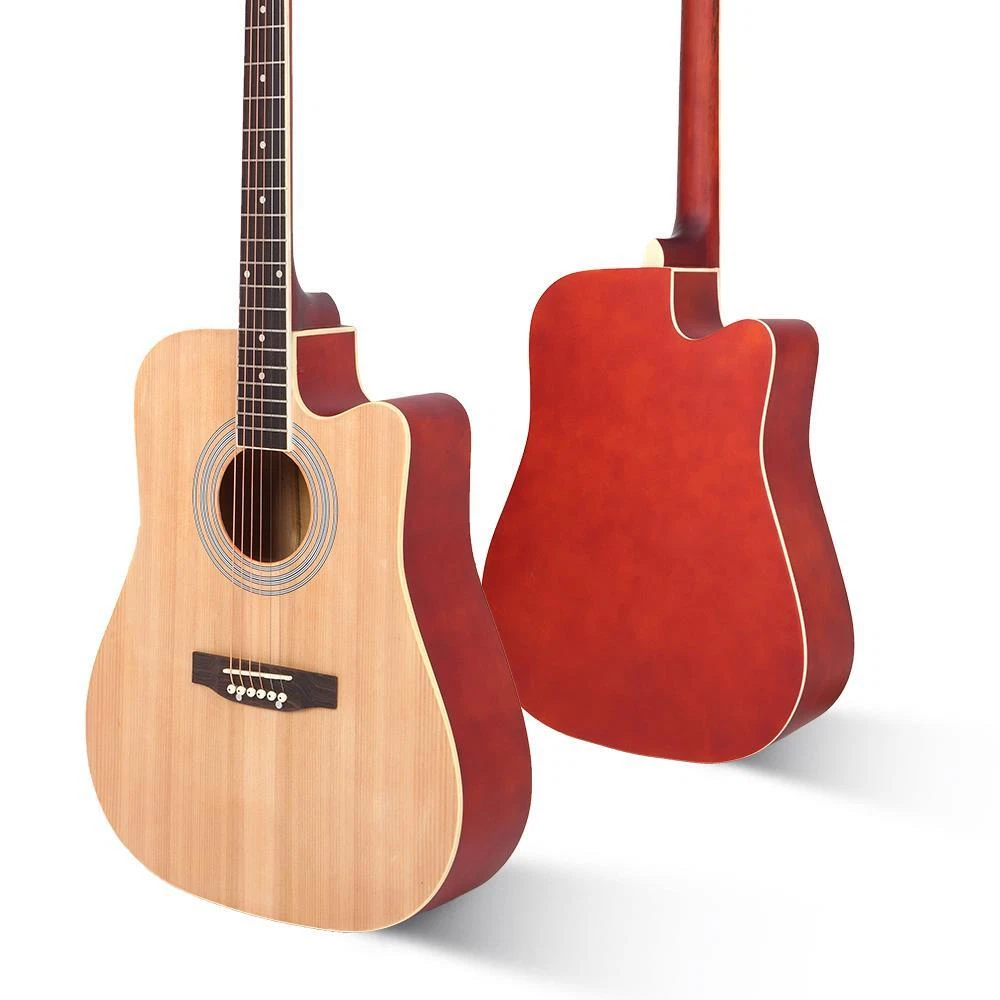 HarmonyStrings Ashthorpe 41-inch Beginner Cutaway Acoustic Guitar Package (Natural), Full Size Basic Starter Kit w/Gig Bag, Strings, Strap, Tuner, Picks