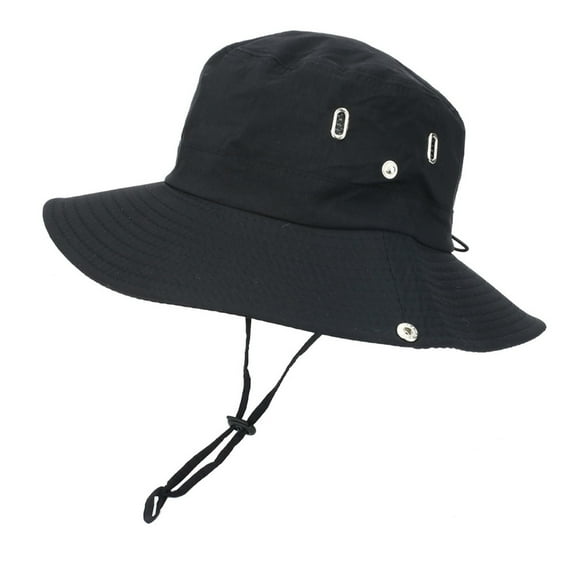 HNMKIU Unisex Wide Brim Boonie Hat for Sun Outdoor Fishing Hiking and Casual Adventures Black,One Size